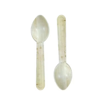 Cucharas Desechables Modernas y Sostenibles de Hoja de Palma de 16 cm, Cubiertos Biodegradables Ecológicos para Fiestas