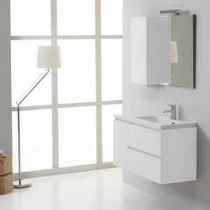 90cm Modern Right-Hand Miami LED <b>Mirror</b> Suspended Bathroom Cabinet - Product Image 1