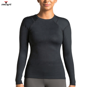 เสื้อยืดออกกำลังกายแขนยาวสำหรับผู้หญิงเสื้อครอปแขนยาวลำลอง - Product Image 1