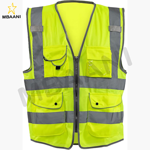 Chalecos de Seguridad Reflectantes de Alta Visibilidad para Mujeres y Hombres con Bolsillos y Cremallera Frontal - Product Image 1