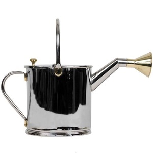 Arrosoir en métal de qualité supérieure avec finition chromée, tête en laiton et poignée supérieure pour les plantes de jardin à domicile - Product Image 1