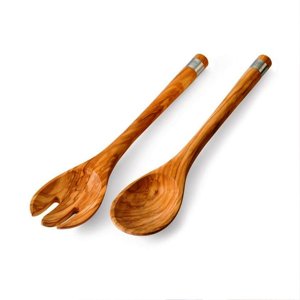 Juego de servicio de ensalada de madera de acacia Grado y tasa de fábrica de recubrimiento PVD - Product Image 5