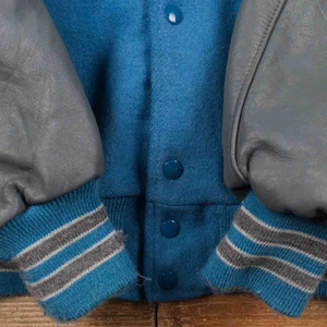 Chaquetas para hombre, chaqueta para hombre, chaqueta Vintage Varsity Baseball Letterman, estilo universitario Retro, mezcla de lana, Azul, Gris, manga, prendas de vestir exteriores - Product Image 5
