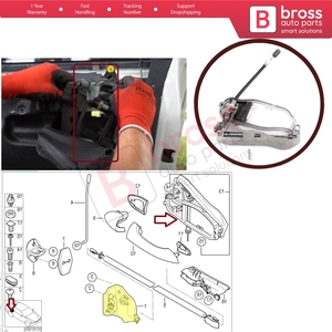 Support de poignée de porte de voiture BDP996, boîtier de poignée arrière droite 51228243636 pour X5 E53 2000-2006 - Product Image 5
