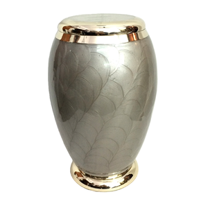 Urna de cremación grabada en níquel blanco agradable ataúd de almacenamiento de cenizas de Metal de estilo americano para adultos - Product Image 5