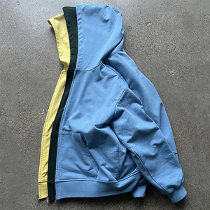 Meilleure fabrication Streetwear personnalisé pour hommes Sweat à capuche zippé triple couche 100% coton pour l'hiver - Product Image 4