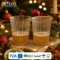 Verre à boire en verre côtelé CRYSTAL 350 ml, verre transparent, verres à boire pour hôtel, vente en gros, logo personnalisé