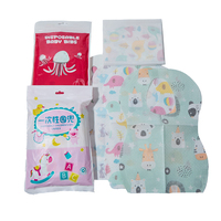 Bavoirs jetables imprimés TRIOLOGEE pour bébés, avec poche, imperméables, 2 ou 3 plis, en papier PE non tissé, attrape-miettes, 24x34,5 cm, pour nourrissons et tout-petits