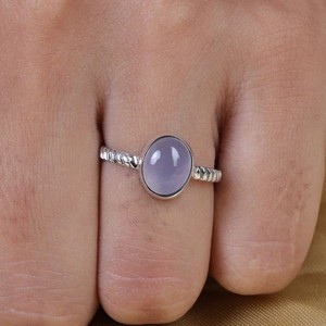 Anillo de plata esterlina 925 al por mayor con cabujones de Calcedonia increíble anillo de piedras preciosas ovaladas para Niñas para ocasiones de fiesta - Product Image 5