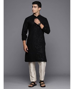 Achkan vert Punjabi, Bandhgala, Sherwani, Kurta pour homme, mariage, tissu personnalisable, style Pathani court, Salwar brodé moderne - Product Image 1