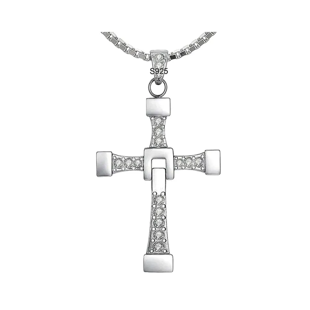 Colar e pingente de cruz masculino, corrente de crucifixo em aço inoxidável de alto grau, bijuteria para homens