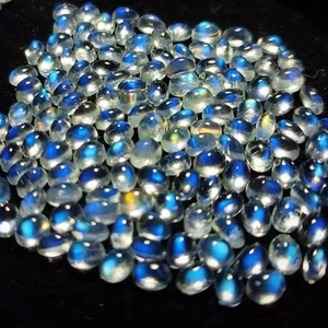Pierre de Lune Arc-en-ciel Naturelle Cabochon Ovale Fait Main Haute Qualité Effet Feu Blanc Pierre Précieuse Scintillante Pierre de Naissance de Juin Mehrajudin Gems 3-8 - Product Image 1