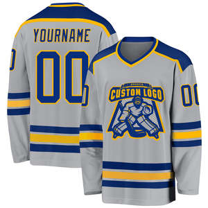 OEM professionnel personnalisé polyester sublimation broderie matériel sergé hockey sur glace maillot pour les services d'équipe - Product Image 3