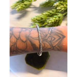 Navajo Handmade Sterling <b>Silver</b> Stamped Fashion <b>Cuff</b> <b>Bracelet</b> - Product Image 2