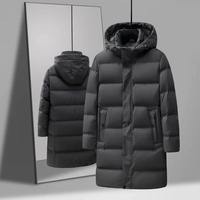 Veste d'hiver pour homme, doudoune parka, doudoune en duvet de canard blanc pour homme, à capuche, chaude, épaisse, longue, doudoune
