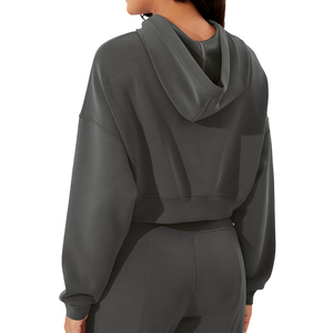 Nouveau sweat-shirt décontracté tendance streetwear à épaules tombantes, respirant, écologique, en tricot, sweat-shirt court pour femmes - Product Image 2