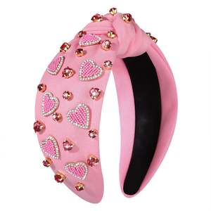 Diadema de Tela de Algodón con Lazo Dulce para el Día de San Valentín, Decoración para el Cabello para Mujeres y Niñas, Aproximadamente 18*13 cm - Product Image 4