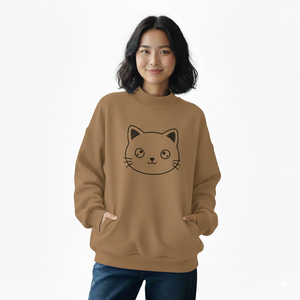 Suéter de Punto Largo de Forro Polar para Mujer, Otoño Invierno, Cuello Alto Simulado, Corte Holgado, Suave, Transpirable, de Secado Rápido, Ecológico, Fácil de Usar a Diario - Product Image 1