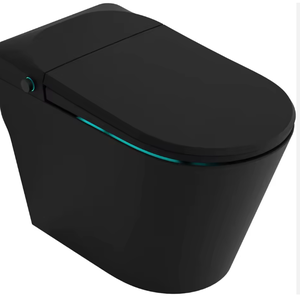 Siège de toilette intelligent Ebony avec ouverture/fermeture mains libres, auto-nettoyage, siège chauffant et fonctions Wi-Fi. Aucun avis pour le moment. - Product Image 1