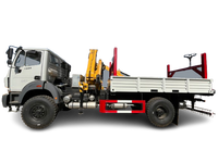Prix d'usine 4x4 Off Road Grue à flèche pliante 10T montée sur camion avec corps de cargaison durable à vendre