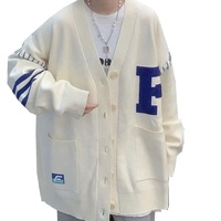 Pull cardigan en tricot épais unisexe personnalisé pour l'hiver 2025, fabrication OEM, manches longues, ample, grande taille, décontracté, appliques, basique