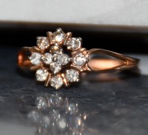 Bague exclusive en or massif 14K et 18K avec de véritables diamants naturels certifiés bijoux fins - Product Image 3