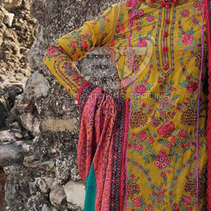 Traje de Tela de 3 Piezas para Mujer, Shalwar Kameez Dupatta Sin Costuras, Traje de Mujer Transpirable de Algodón/Poliéster - Product Image 6