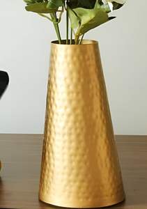Iron Metal Vase Round Shape in <b>Golden</b> Color for Home and <b>Wedding</b> Decor Elegant Home <b>Decoration</b> Items for Living Room - Product Image 2