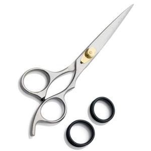 Ciseaux de cheveux professionnels OEM 440C lames convexes argentées bouton de tension réglable poignée en acier inoxydable ciseaux de beauté pare-chocs - Product Image 4