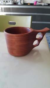 Handmade 100% Natural Wooden Ceramic Cup 300ml/500ml Capacity Vintage Design Barware Tabletop with Coffee/Beer <b>Drinking</b> Handle - Product Image 2