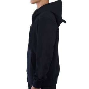 360Gsm ผ้าฝ้ายเฮฟวี่เวทมีฮู้ดแบบสวมหัวมีซิปรูดทรง Devil Horn ทรงหลวมโลโก้ตามสั่งสำหรับผู้ชาย - Product Image 2