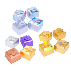 Belles boîtes en papier en forme de pétale, biscuits et chocolats, boîtes d'emballage de savon et d'arôme faites à la main, fêtes de vacances, cadeau de mariage - Product Image 1