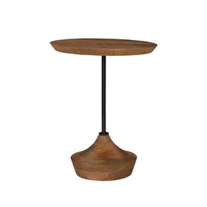 Ensemble de 2 tables d'appoint en marbre et bois, finition marron moderne, pour café et repas - Utilisation en chambre et en hôtel - Product Image 3
