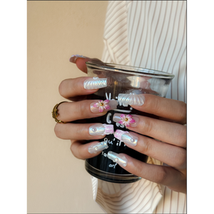 Uñas Postizas con Diseño de Concha Rosa - Product Image 4