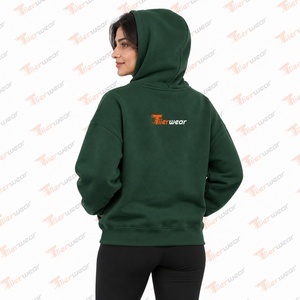 Sudadera con Capucha Verde para Mujer Tilerwear, Corte Regular, Felpa de Algodón, con Bolsillo Frontal, Estampado de Logotipo, Ropa de Calle de Invierno ODM - Product Image 6