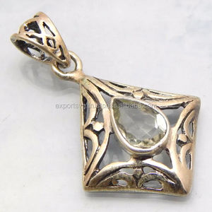 Adorable Colgante de Cuarzo Limón con Engaste de Plata de Ley 925, Joyería con Diseño de Garra, Lindo Regalo para Esposa - Ocasión de Aniversario - Product Image 1