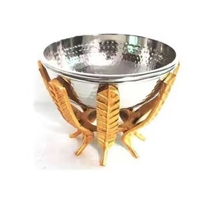 Hermosa hoja de diseño de aluminio frutero al por mayor de calidad superior vajilla de metal frutero - Product Image 6