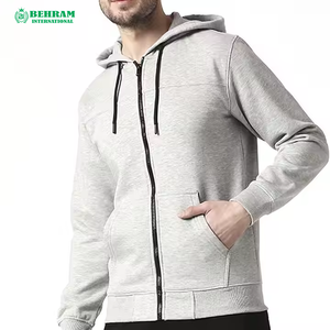Sweat à capuche unisexe zippé en molleton de coton/éponge française, respirant et à séchage rapide, personnalisable avec logo, pour la vente en gros - Product Image 5