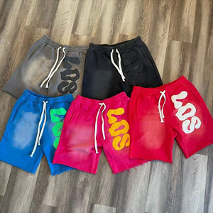 กางเกงขาสั้นผ้าย่นส์โอเวอร์ไซส์ผ้าลูกฟูกสำหรับบุรุษผ้าลูกฟูกสีทึบระบายอากาศได้ดีสีทึบสินค้ามาใหม่2024ออกแบบได้ตามต้องการ - Product Image 6