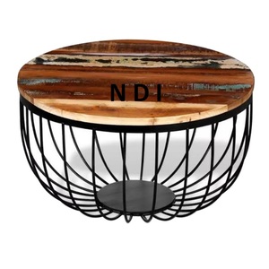 Calidad sostenible para oficina, escuelas, decoración, muebles, alambre de hierro, mesa de centro de Metal, acabado chapado en oro con tapa de mármol - Product Image 5