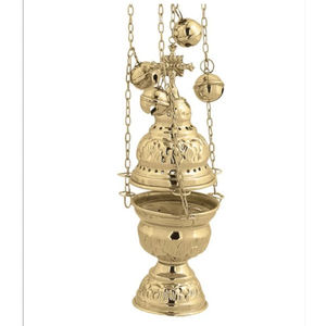 Design luxueux brûleur d'encens en laiton pur suspendu brûleur Bakhoor clair poli taille personnalisée étoile forme de coupe brûleur d'arôme - Product Image 5