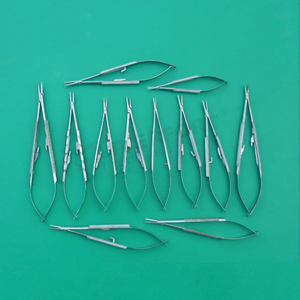 Kit de Instrumentos de Microcirugía Castroviejo de Acero Inoxidable Alemán de Alta Calidad, 12 Piezas, Portaagujas Curvos y Rectos, Manual, CE - Product Image 1