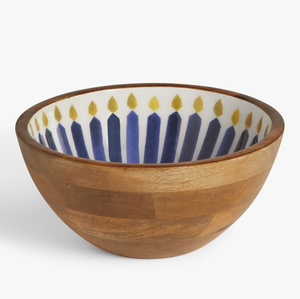 Bol en bois émaillé imprimé avec ensemble de 2 cuillères Bol à salade en bois imprimé de luxe Table à dîner personnalisée servant utilisé - Product Image 3