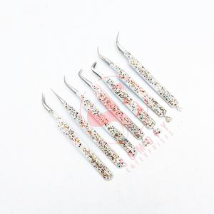 Pinces à extensions de cils en acier inoxydable de qualité supérieure, fabriquées à la main par Somofy Enterprises, revêtement en caoutchouc antidérapant, nouvelle arrivée - Product Image 4