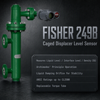 Capteur de niveau en cage Fisher 249B, type déplaceur, pour la mesure du niveau de liquide industriel