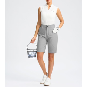 Short de sport en coton respirant confort basique pour femme avec poche zippée Short de course d'entraînement-Techniques lavées - Product Image 6