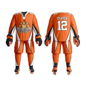 Service OEM, logo personnalisé, haute qualité, 100% polyester, séchage rapide et écologique, ensembles d'uniformes de hockey sur glace fabriqués au Pakistan - Product Image 4