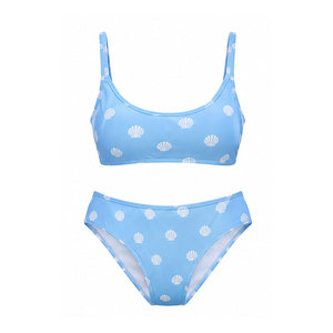 Ensemble bikini femme personnalisé, maillot de bain deux pièces à coupe haute, tissu extensible, tendance, vêtements de plage, collection été pour les vacances et les stations balnéaires - Product Image 1