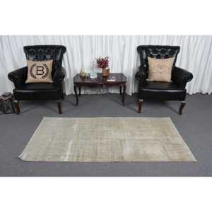 พรมลายดอกไม้สีน้ำตาลเทาสไตล์วินเทจแบบตุรกี ขนาด 3x6.4 ฟุต - Product Image 2