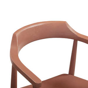 Chaise de salle à manger ergonomique avec accoudoirs incurvés et structure en bois massif, chaise confortable de style nordique pour restaurant et usage domestique - Product Image 5
